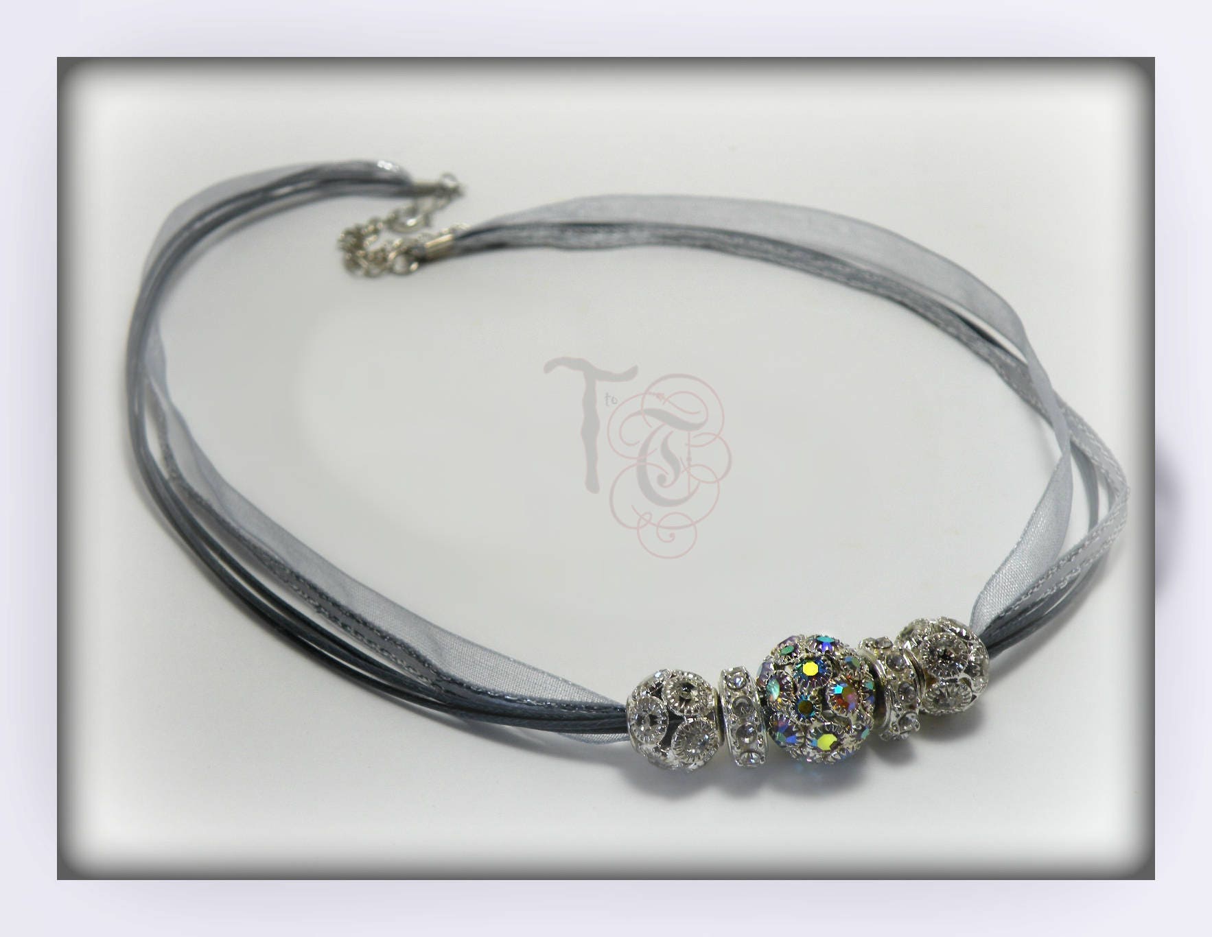 Organza ribbon necklace Clearance