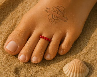 Beaded Crystal Stretch Ring: Stackable Comfort for wearing on fingers or toes