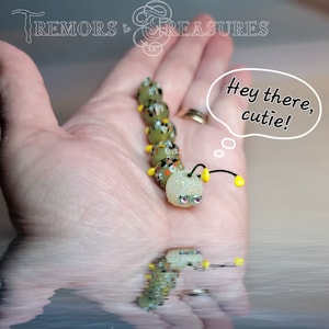 Freckles the Glass Bead Caterpillar: Handmade Whimsical Desk Decor