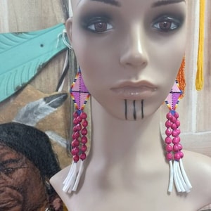 Cherokee Made Dentalium Earrings