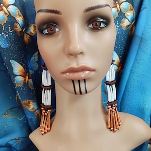 Dentalium Earrings, Cherokee Made