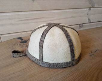 Sauna hat, felt, 100% wool (bath cap)