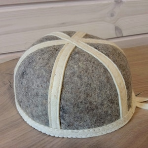 Sauna hat, felt, 100% wool (bath cap)