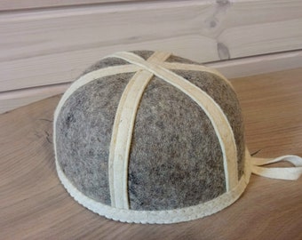 Sauna hat, felt, 100% wool (bath cap)
