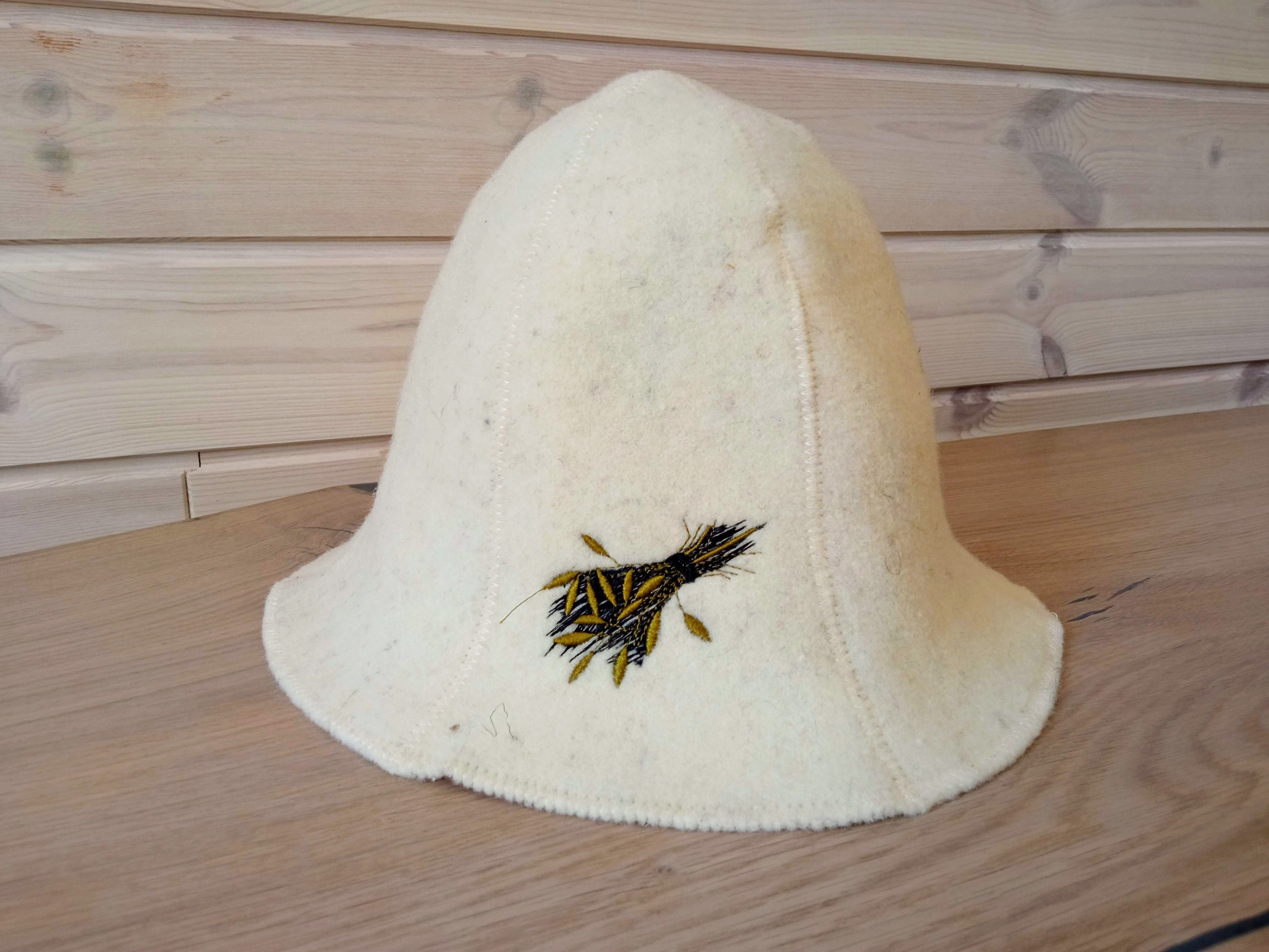 Sauna Hat With Decorative Embroidery, Felt, 100 Wool bath Cap Etsy
