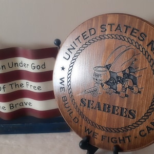 US Navy Seabees Plaque - Military Signs and Veteran Gifts - Veteran-made in the USA