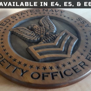 US Navy Petty Officer Plaque (E4 -E6) Free Customization! Petty Officer Promotion - Petty Officer Retirement Plaque -Veteran-made in the USA