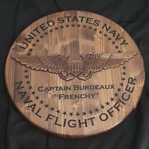 Custom US Naval Flight Officer (NFO) Plaque -  Military Signs and Veteran Gifts - Veteran-made in the USA
