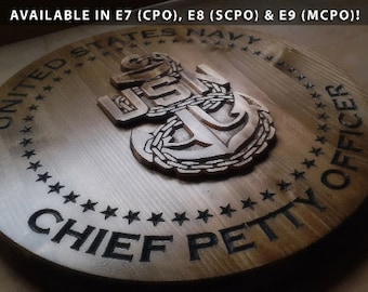 US Navy Chief Petty Officer Plaques - Chief Petty Officer Promotion/Retirement - Made in the USA - Personalized FREE