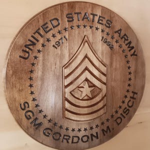 Custom US Army Senior Enlisted Series - Sergeant First Class - Master Sergeant, First Sergeant, Sergeant Major - Veteraan, gemaakt in KY, VS