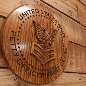 US Navy Petty Officer Series (E4 -E6) Free Customization! Petty Officer Promotion - Petty Officer Retirement Plaque -Veteran-made in the USA