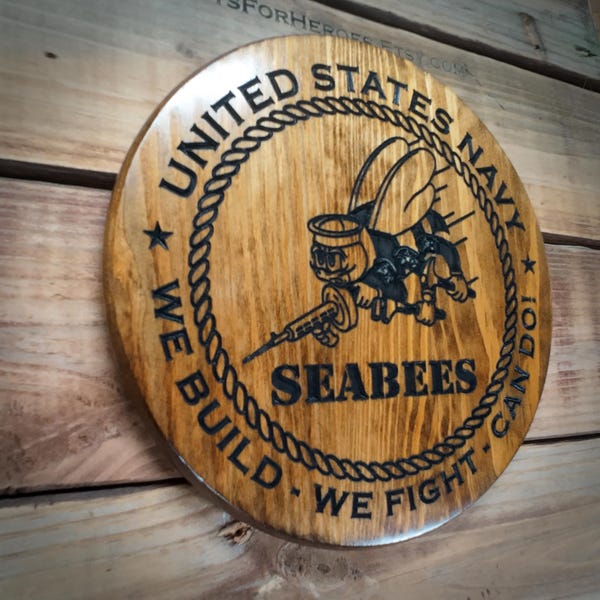 US Navy Seabees Plaque - Military Signs and Veteran Gifts - Veteran-made in the USA
