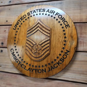 USAF Senior Enlisted Plaques - Chief Master Sergeant Promotion - Senior Master Sergeant Retirement - Made in the USA - Personalized FREE