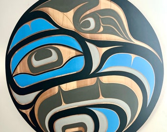 First Nations 36" Eagle Panel, hand carved by Trevor Hunt, Kwakiutl