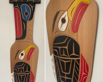 NORTHWEST COAST First Nations 25" Eagles Paddle by Neil Baker, Squamish