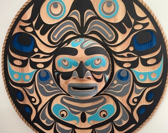 CUSTOM ORDER First Nations 36" Moon Mask by Trevor Hunt, Kwakiutl (Choose your design)