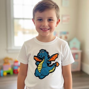 Toppa con paillettes a forma di dinosauro – Toppa reversibile XL con paillettes per coni scolastici, giacche di jeans e fai da te – 19 x 13 cm