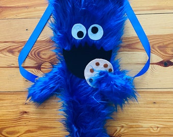 School bag sugar bag cookie monster made of plush