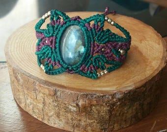 Woodland fairy jewellery, macrame bracelet,  labradorite bracelet