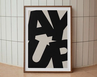 AYUP Minimal Art Print / Yorkshire Slang Print / Northern Slang Print