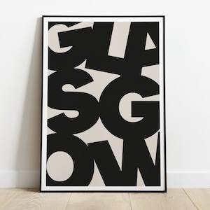A3 Glasgow Minimal Art Print