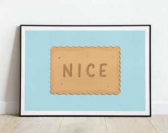 NICE Biscuit Art Print / Biscuit Kitchen Print / Kitsch Print