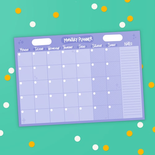A3 Monthly Planner Pad Desk Wall Organiser to Do List Schedule Etsy