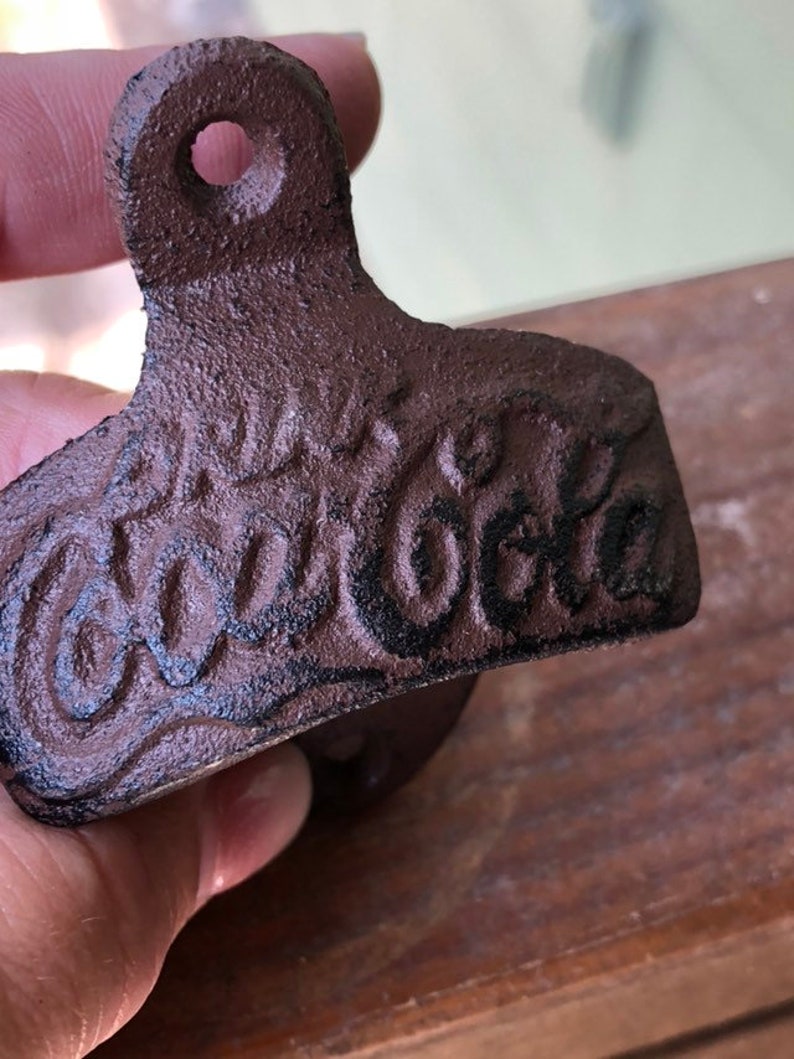 Coca Cola Rustic Reproduction Iron Bottle Opener 3 x 2.5 inches #rusticbottleopener #collectiblebottleopeners #drinkcocacola