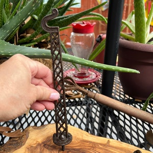 Set of 2 Brown Wrought Iron Plant Hangers Perfect for Kitchen Window or Patio 10 Inches Long