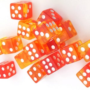 Plastic dice D6 Flaming Inferno (one die)