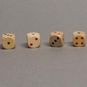 Dice 1-1-2-3-3-4 (one die)