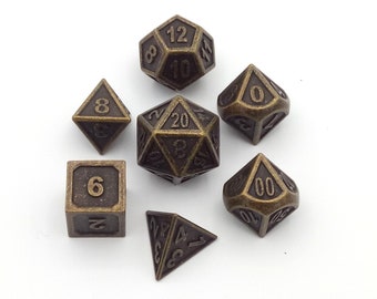 Metal dice Set - Antique Gold