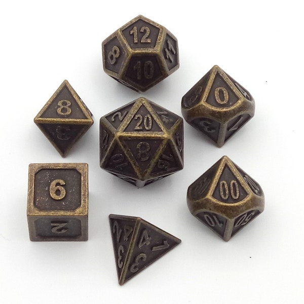 Metal dice Set - Antique Gold