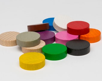 Wooden discs 25 x 7 mm - Backgammon, Checkers