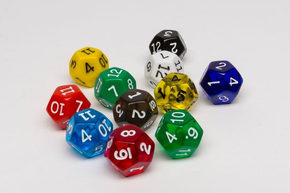 12-Sided Opaque Dice (d12) - Yellow - Dice Game Depot