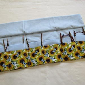 Sunflowers Circular Knitting Needle Case