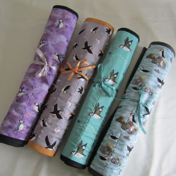 Puffins Knitting Needle Roll