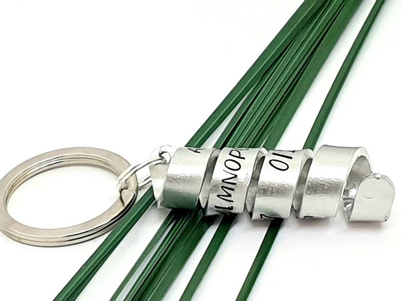 Secret message Keychain. Personalise spiral with own wording. Etsy