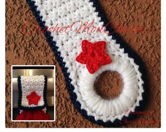 Crochet PATTERN (pdf) – 4th of July Towel Ring -  Instant Download