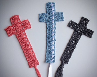 3 Cross Bookmarks Collection 1 - Three Patterns Included - Crosses Instant download - Crochet PATTERN (pdf file) –
