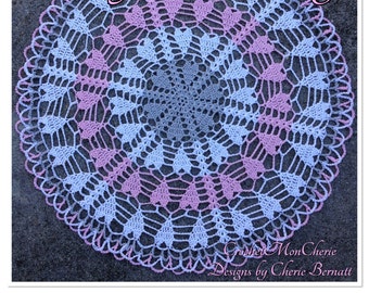 Crochet Doily PATTERN : Lots of Love Doily - Instant download PDF