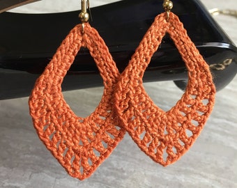 Instant download Crochet Pattern PDF Jewelry - Earring March 2022 Orange