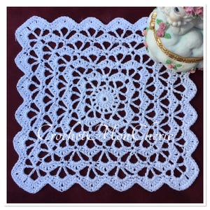 Crochet Doily PATTERN - Simply Squared Doily - Instant download PDF