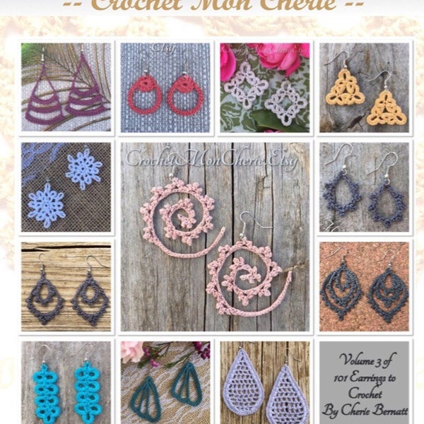 Modèles de boucles d'oreilles au crochet - Volume 3 : 25 autres boucles d'oreilles au crochet - Téléchargement numérique PDF