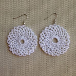 Crochet Earrings PATTERN : Lace Circle Earring Design - Instant download PDF