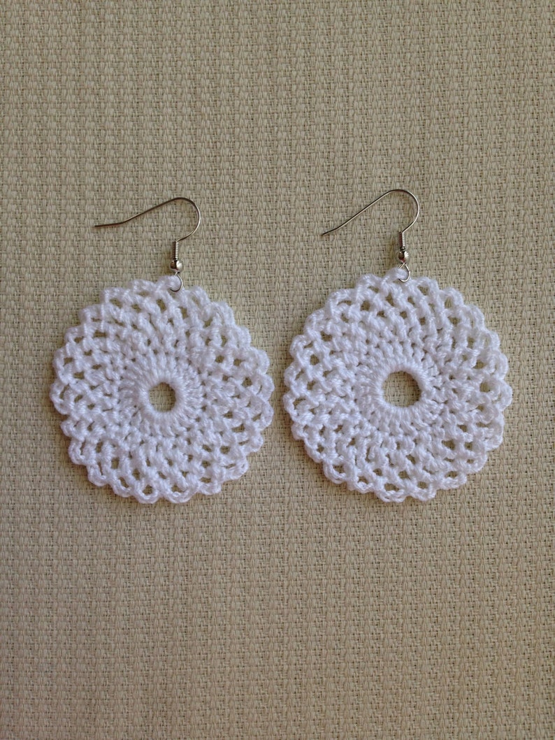Crochet Earrings PATTERN Lace Circle Earring Design Etsy