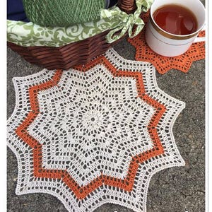 Crochet Doily Pattern, PDF Digital Download Aurora Doily image 1
