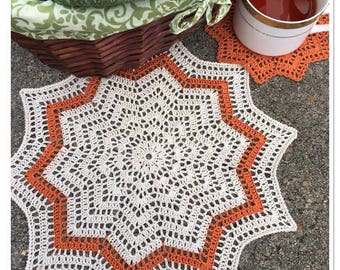 Crochet Doily Pattern, PDF Digital Download - Aurora Doily