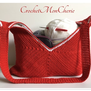 Crochet PATTERN: Instant Download PDF - Lace Lined Reversible Tote
