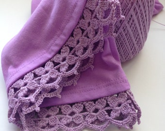 Instant download - Crochet PATTERN (pdf file) – Crocheted "Treasured Trims Bobble Flower Hem & Front" - Crochet edging - Crochet for kids